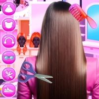 Realistic Girl Hair Salon